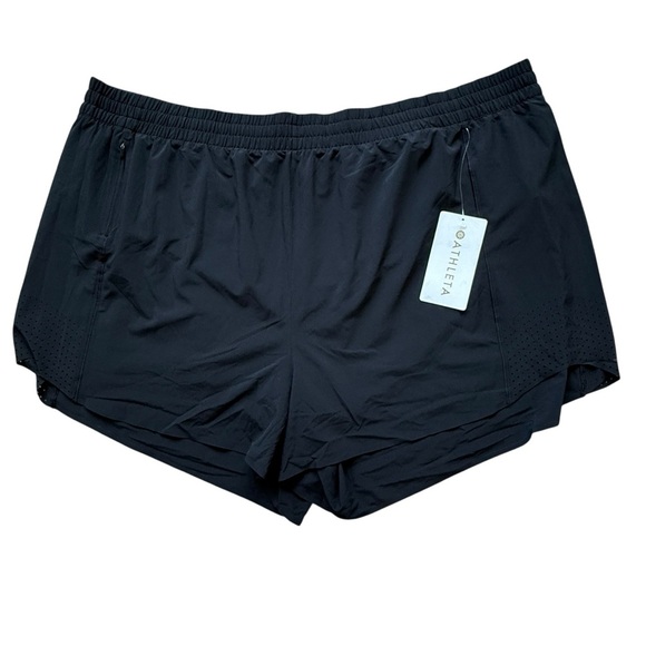 NWT! Athleta Women's Plus 3XL Black Hustle 3" Active Shorts Running Workout Gym - Picture 3 of 9